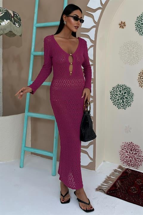Chest Accessory and Windowed Knit Dress 2852