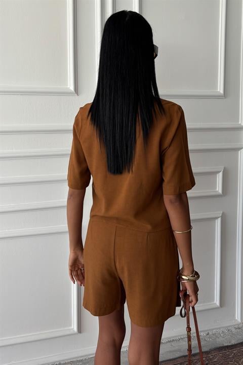 Shirt Shorts Skirt Viscose Linen Suit 10162