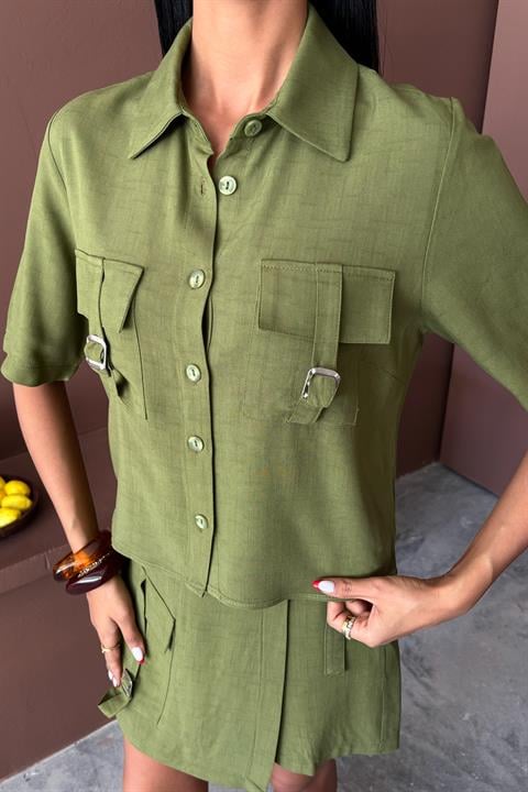 Shirt Shorts Skirt Viscose Linen Suit 10162