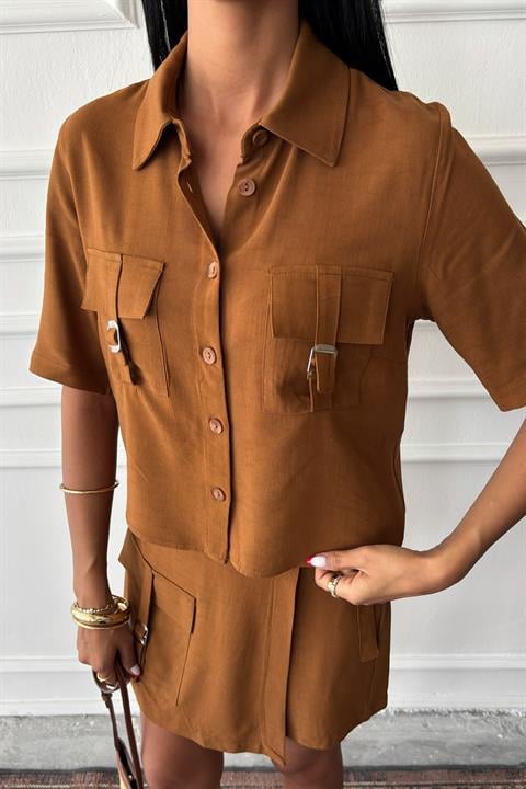 Shirt Shorts Skirt Viscose Linen Suit 10162