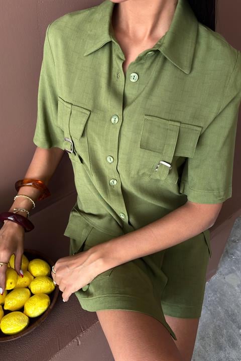 Shirt Shorts Skirt Viscose Linen Suit 10162