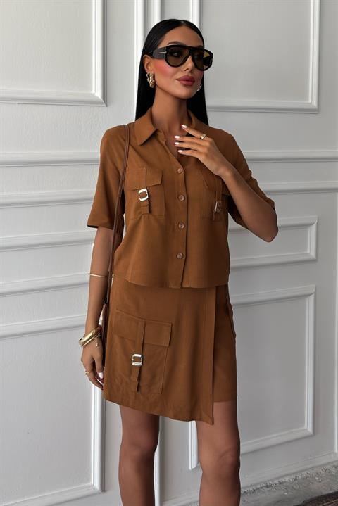 Shirt Shorts Skirt Viscose Linen Suit 10162