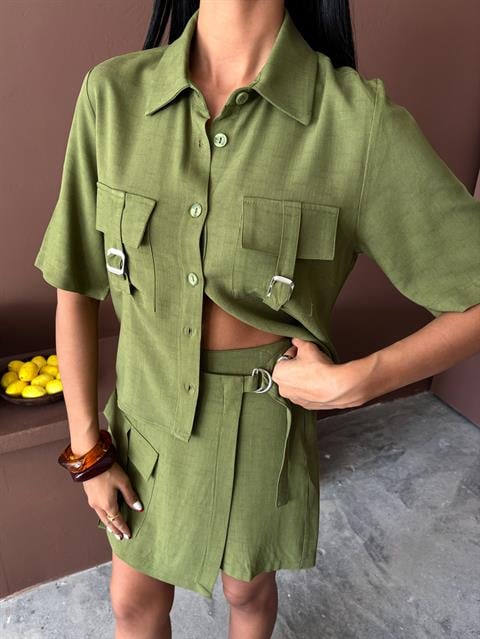 Shirt Shorts Skirt Viscose Linen Suit 10162