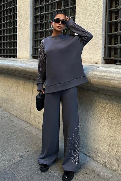 Silver Stone Woven Oversize Suit 9986