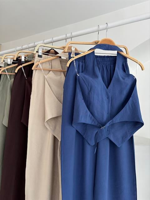 Halter Neck Vest Modal Suit 10144