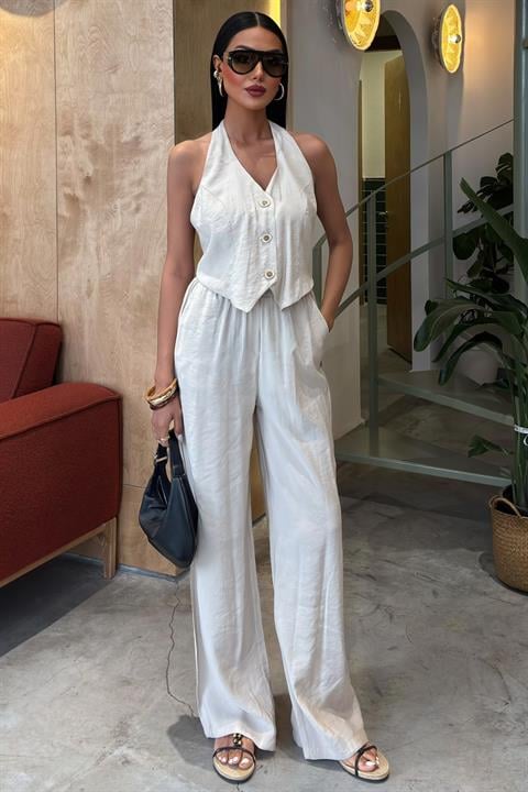 Halter Neck Vest Modal Suit 10144