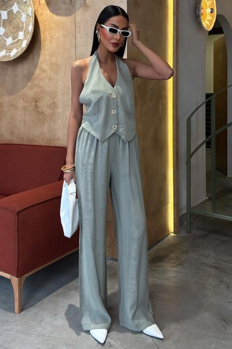 Halter Neck Vest Modal Suit 10144