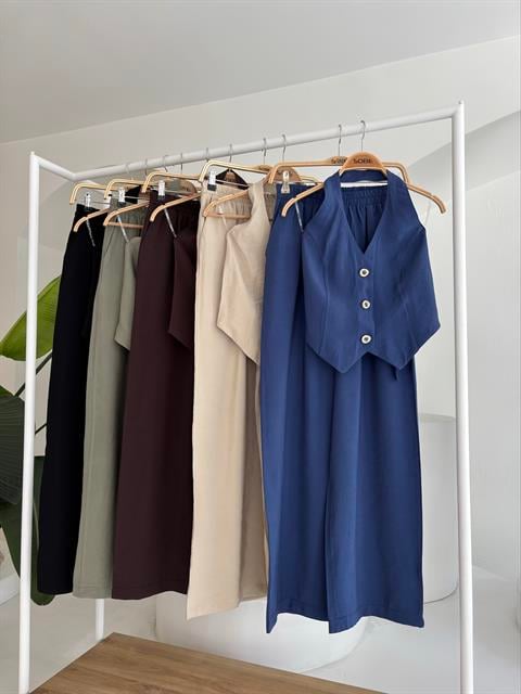 Halter Neck Vest Modal Suit 10144