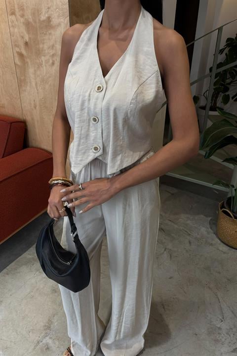 Halter Neck Vest Modal Suit 10144