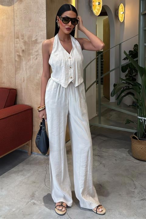 Halter Neck Vest Modal Suit 10144