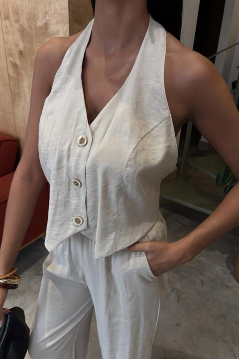 Halter Neck Vest Modal Suit 10144