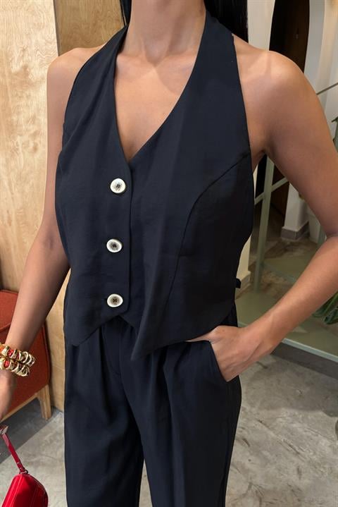 Halter Neck Vest Modal Suit 10144