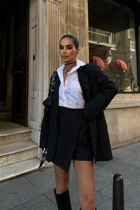 Jerry Striped Suit with Shorts and Skirt 9691-24