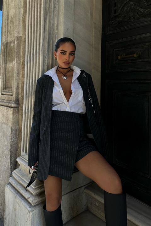 Jerry Striped Suit with Shorts and Skirt 9691-24