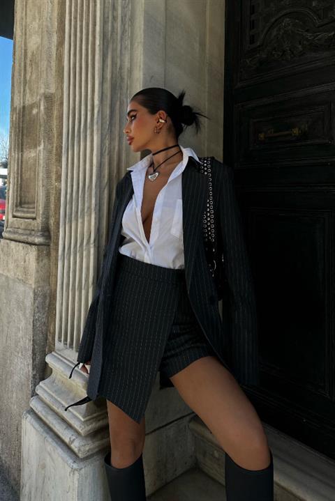 Jerry Striped Suit with Shorts and Skirt 9691-24