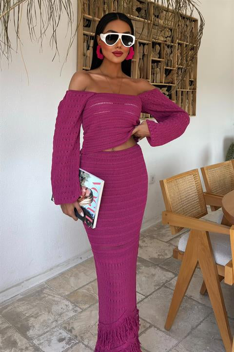 Watermelon Sleeve Ethnic Knitwear Suit 10094