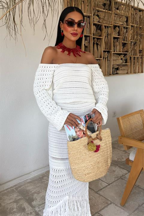 Watermelon Sleeve Ethnic Knitwear Suit 10094