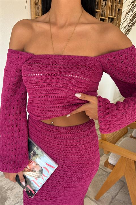 Watermelon Sleeve Ethnic Knitwear Suit 10094