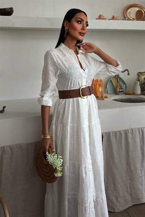 Kimberly Scalloped Long Dress 2442-08