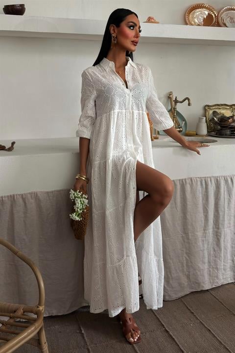 Kimberly Scalloped Long Dress 2442-08
