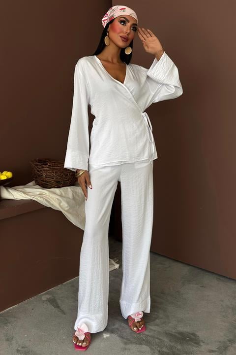 Double Breasted Model Classic Trousers Linen Suit 10191