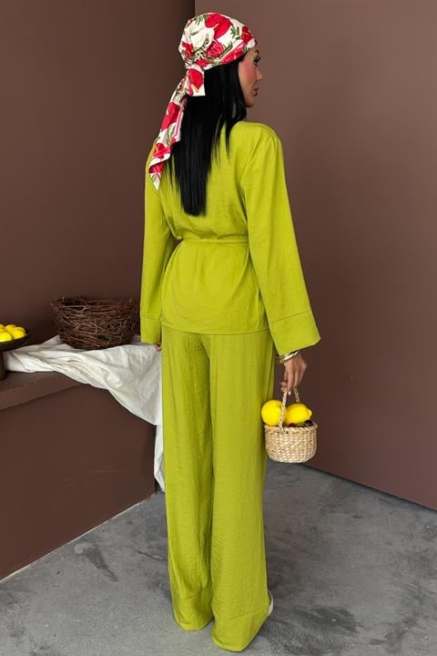 Double Breasted Model Classic Trousers Linen Suit 10191
