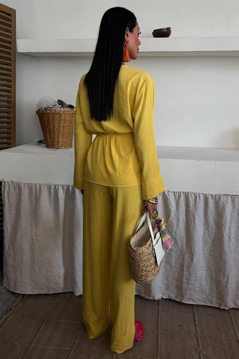Double Breasted Model Classic Trousers Linen Suit 10191
