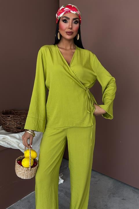 Double Breasted Model Classic Trousers Linen Suit 10191