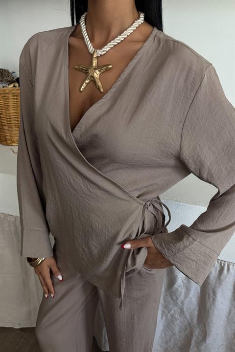 Double Breasted Model Classic Trousers Linen Suit 10191