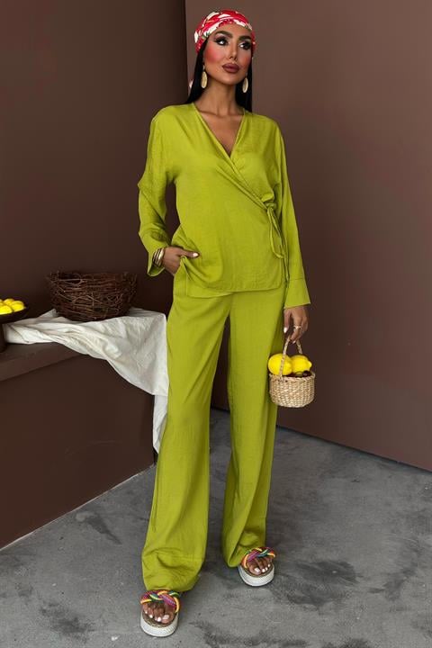 Double Breasted Model Classic Trousers Linen Suit 10191