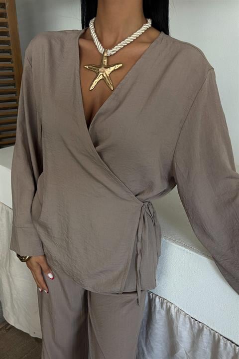 Double Breasted Model Classic Trousers Linen Suit 10191