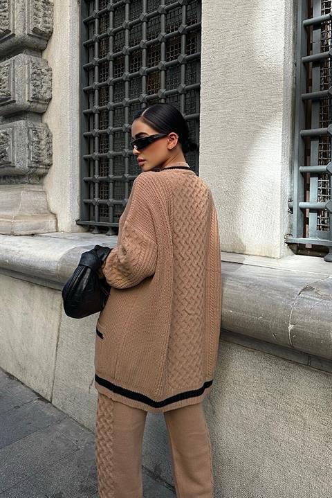 Lunadel Knitwear Cardigan Trousers Set 9974