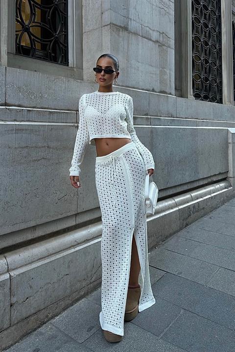 Macey Crochet Crop Set 9882