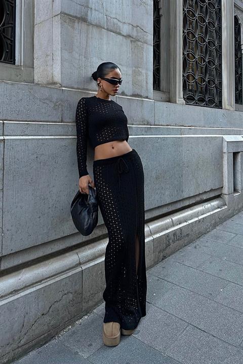 Macey Crochet Crop Set 9882