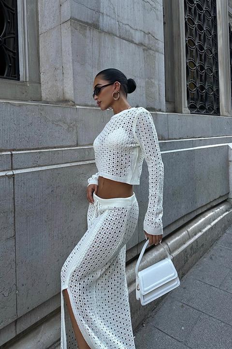 Macey Crochet Crop Set 9882