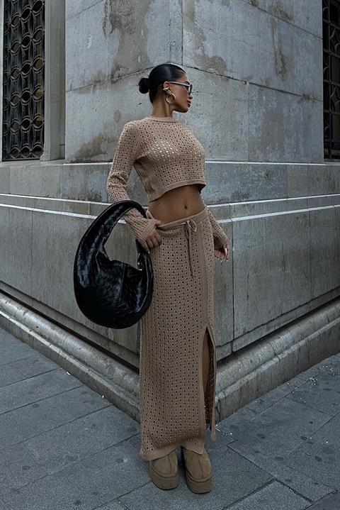 Macey Crochet Crop Set 9882