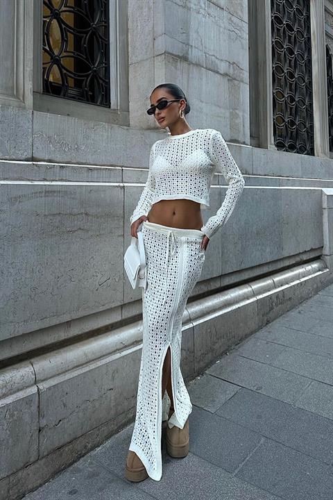 Macey Crochet Crop Set 9882