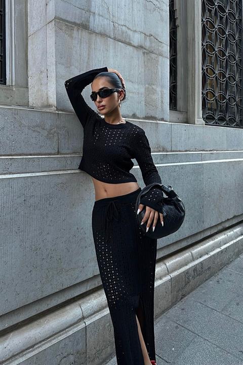 Macey Crochet Crop Set 9882