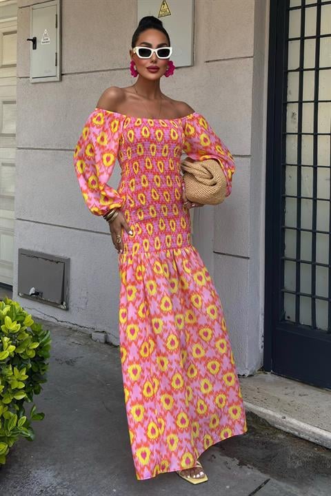 Robe à motifs et col Madonna Gipe 2746