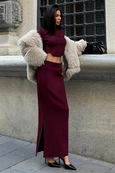 Maje Back Chain Detail Skirt Blouse Set 9884