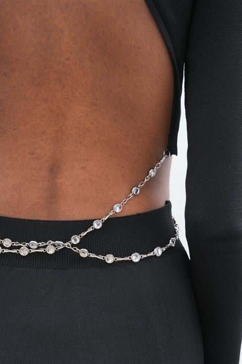 Maje Back Chain Detail Skirt Blouse Set 9884