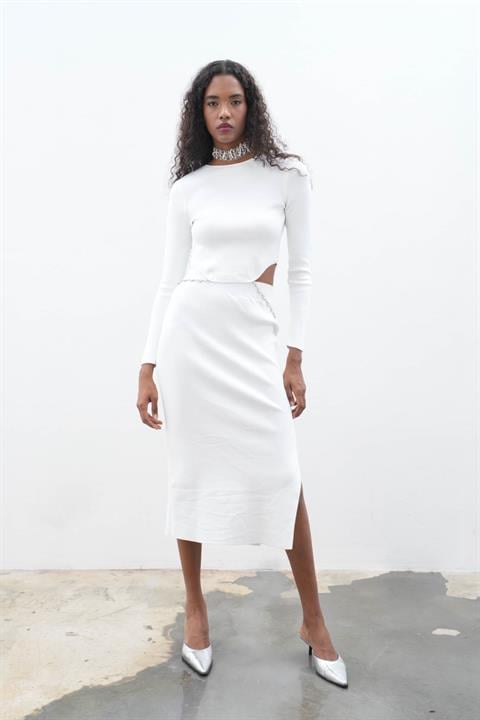 Maje Back Chain Detail Skirt Blouse Set 9884