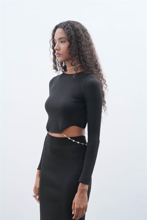 Maje Back Chain Detail Skirt Blouse Set 9884