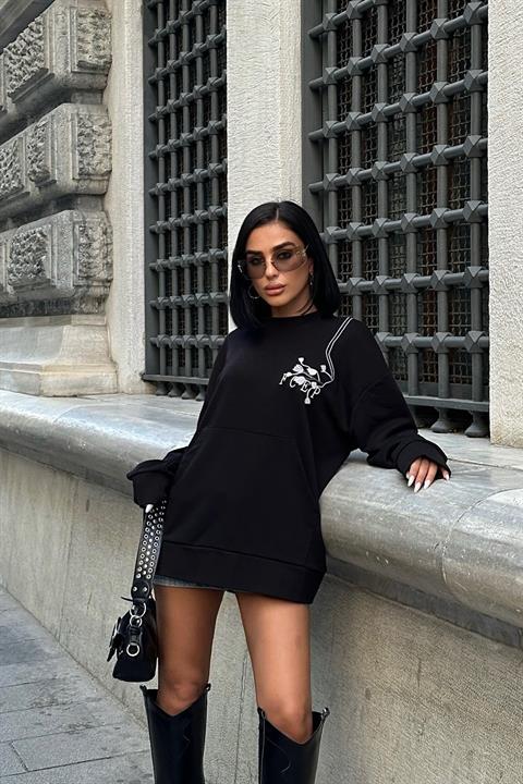 Marison Floral Embroidered Sweatshirt 8050 -08