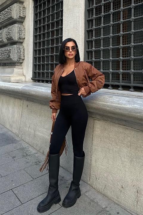 Miecka Crop Bomber Jacket 7022-8