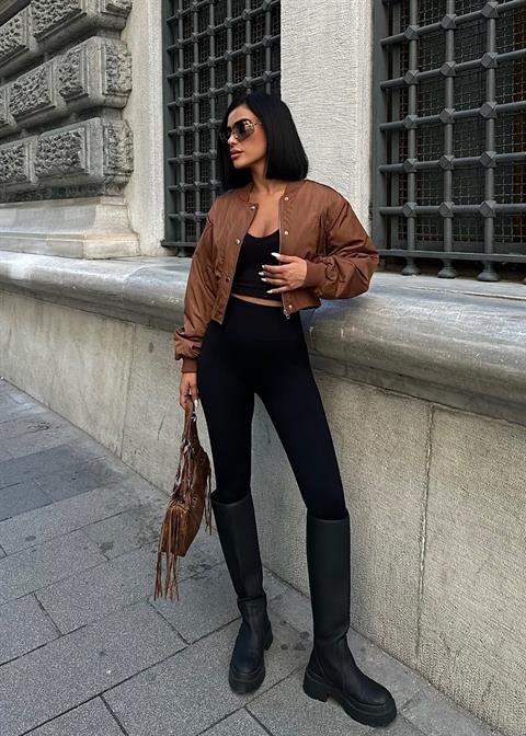 Miecka Crop Bomber Jacket 7022-8