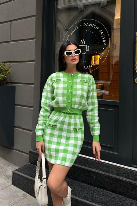 Mirca Plaid Pearl Detail Set 9497-15