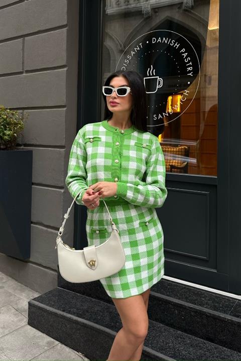 Mirca Plaid Pearl Detail Set 9497-15