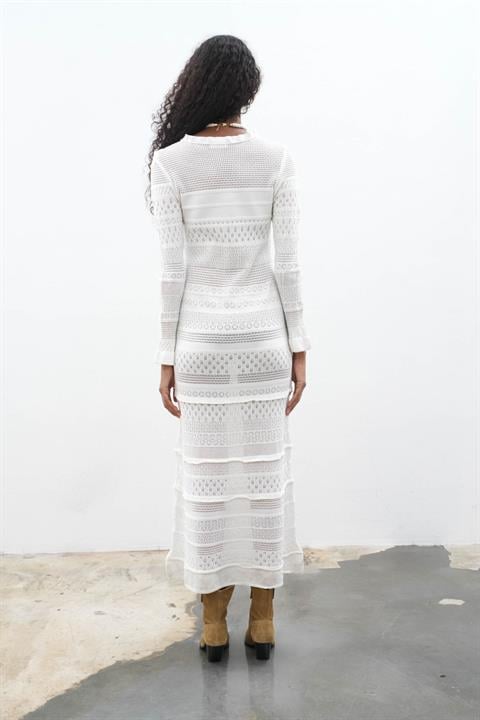 Mirca Maxi Ruffle Detailed Knitted Dress 2798