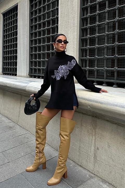 Embroidery Detailed Knitwear Sweater 1340